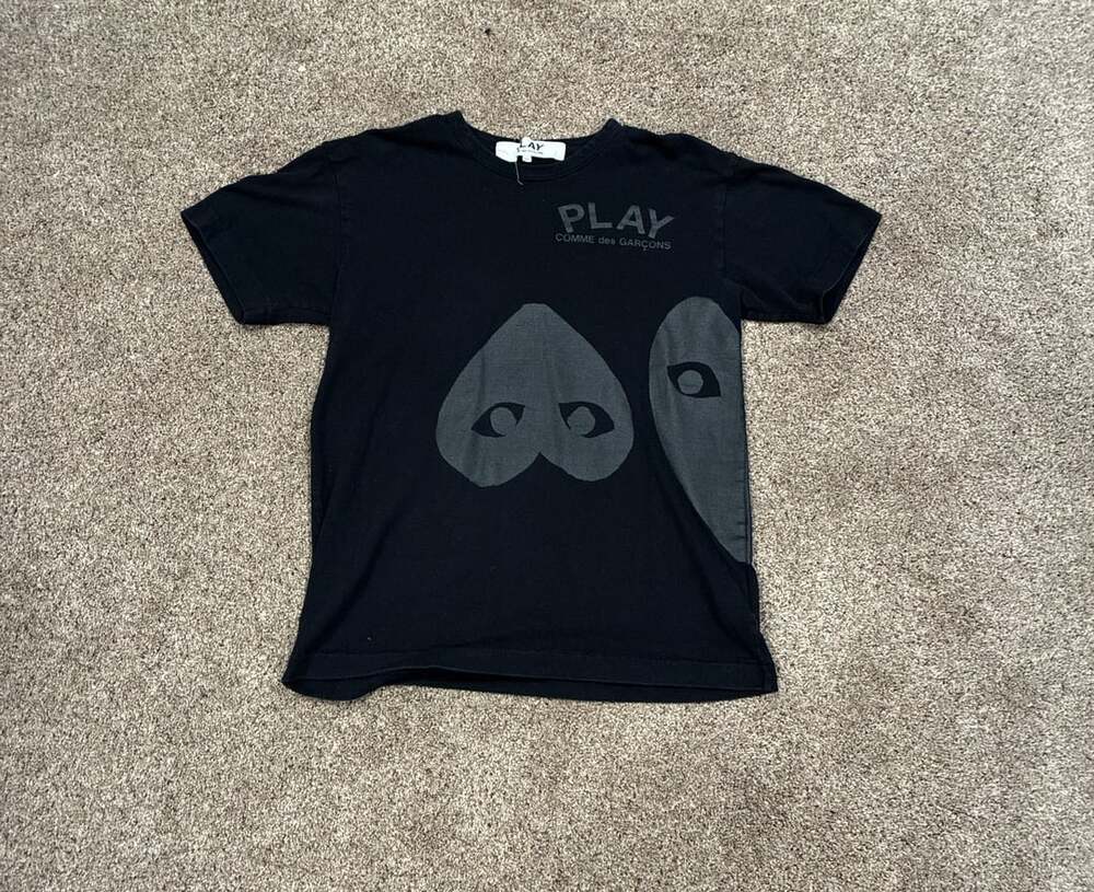 COMME des GARCONS PLAY Two Hearts Black Short Sleeve T-Shirt XL
